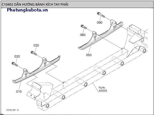 Dẫn hướng bánh xích bên phải